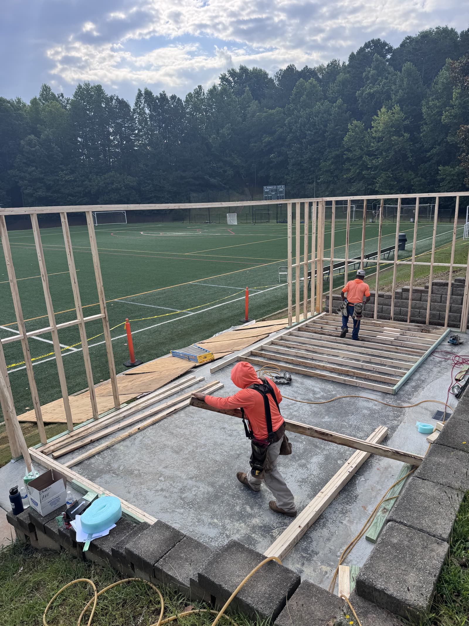 Piedmont press box - Floor framing